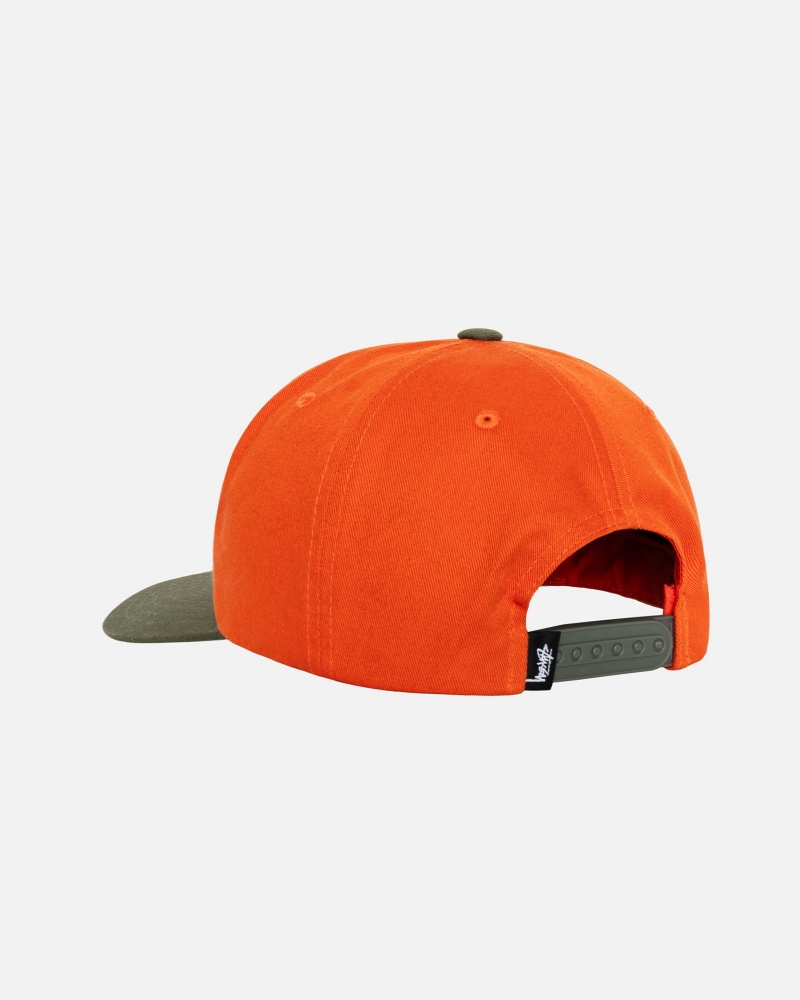 Stussy Mid-depth Big Stock Snapback Caps Orange | 65340CIJF