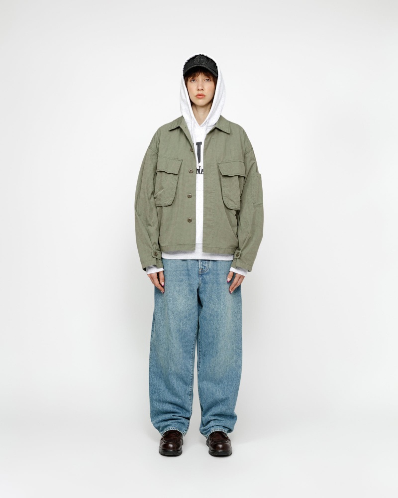 Stussy Military Overshirt Olive | 71890RKUA