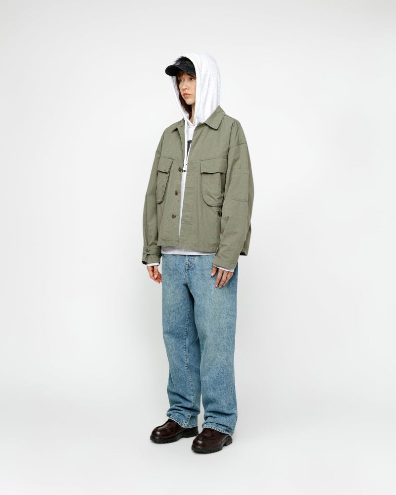 Stussy Military Overshirt Olive | 71890RKUA