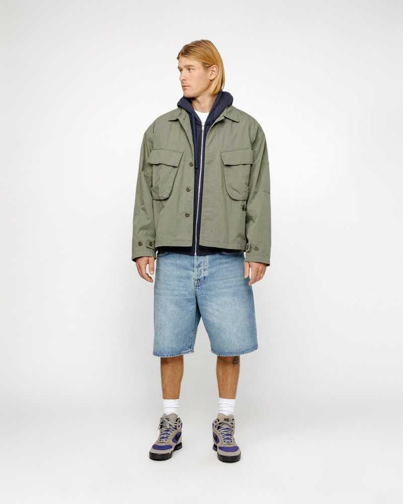 Stussy Military Overshirt Olive | 71890RKUA