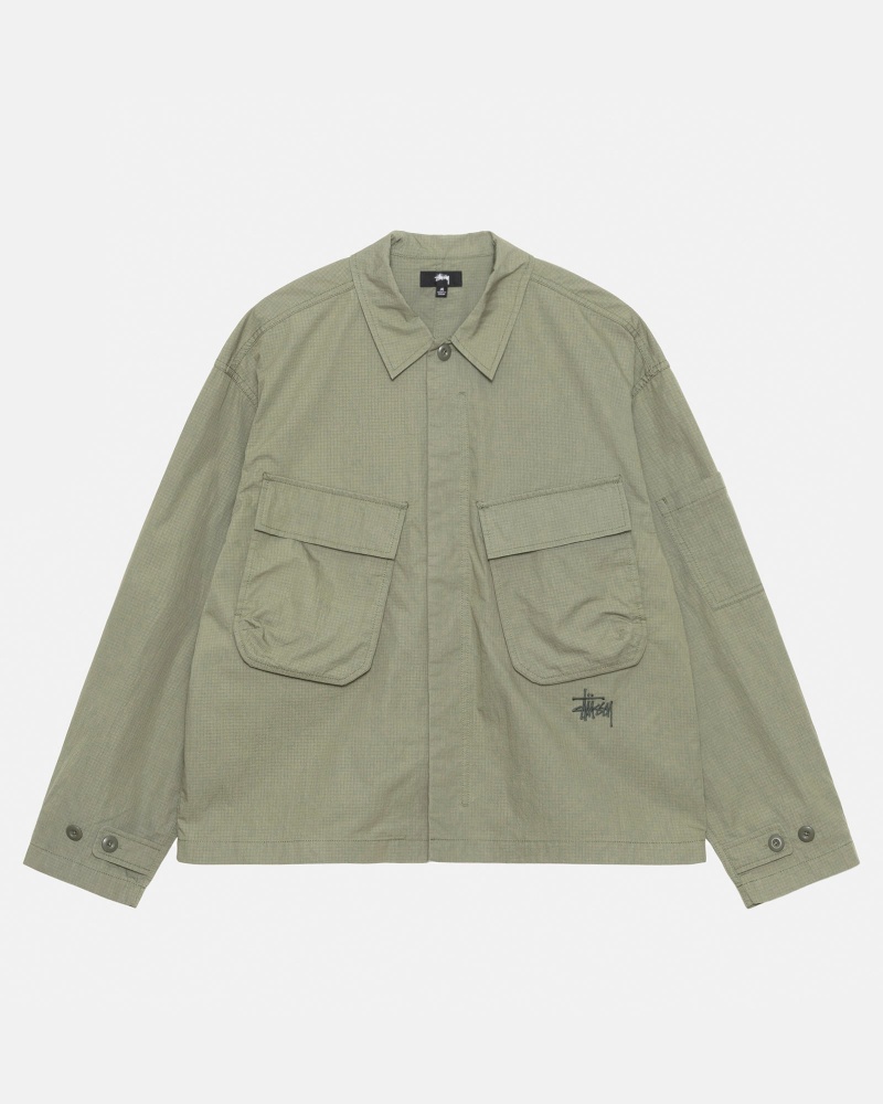 Stussy Military Overshirt Olive | 71890RKUA