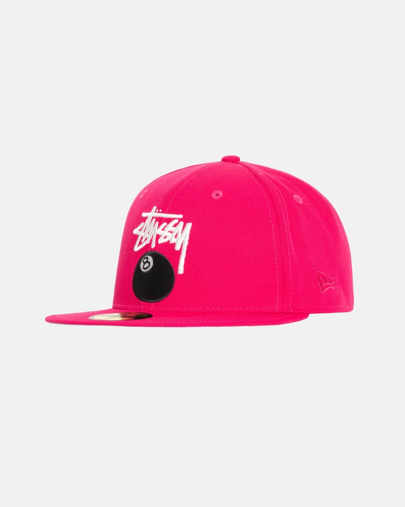 Stussy New Era 59fifty 8 Ball Stock Caps Pink | 29641YCOK