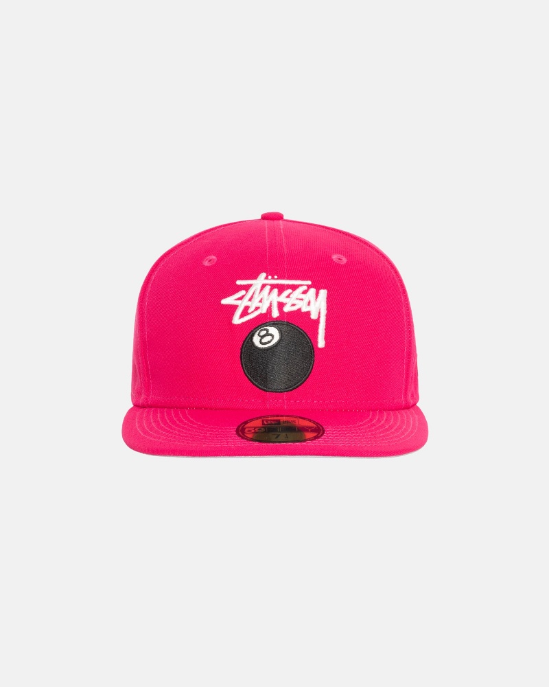 Stussy New Era 59fifty 8 Ball Stock Caps Pink | 29641YCOK