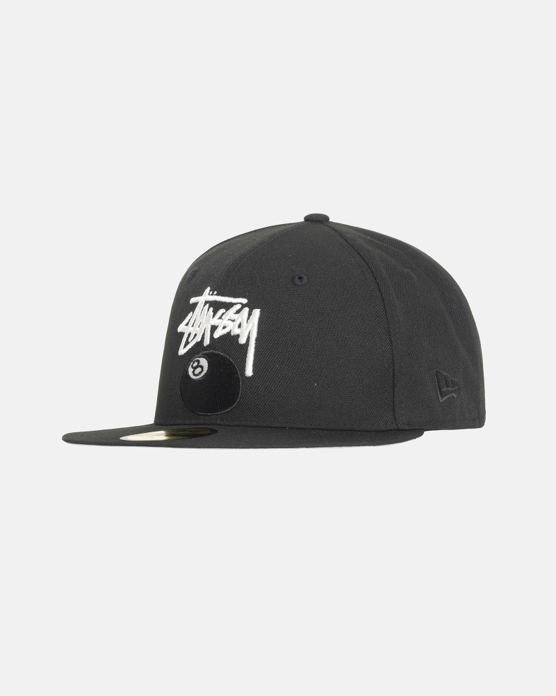 Stussy New Era 59fifty 8 Ball Stock Caps Black | 74985DJHG