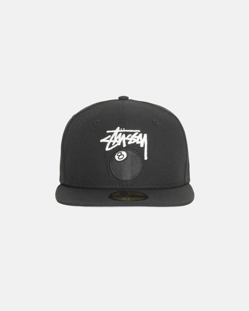 Stussy New Era 59fifty 8 Ball Stock Caps Black | 74985DJHG