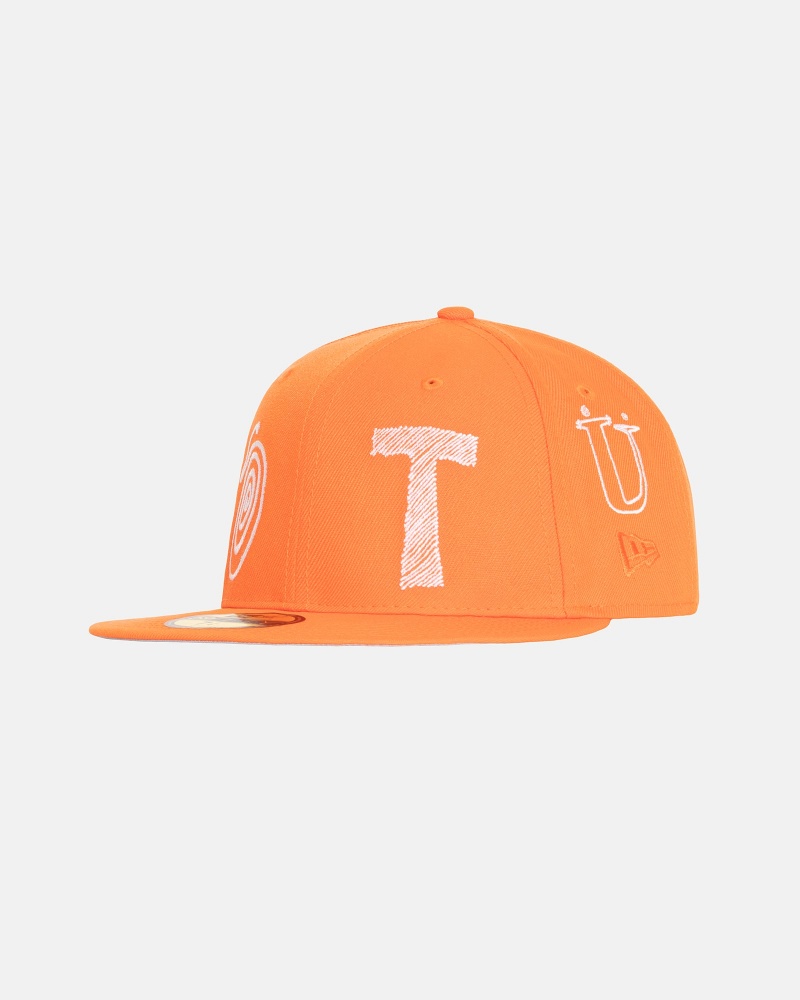 Stussy New Era 59fifty Ransom Embroidered Caps Orange | 31758OYHR