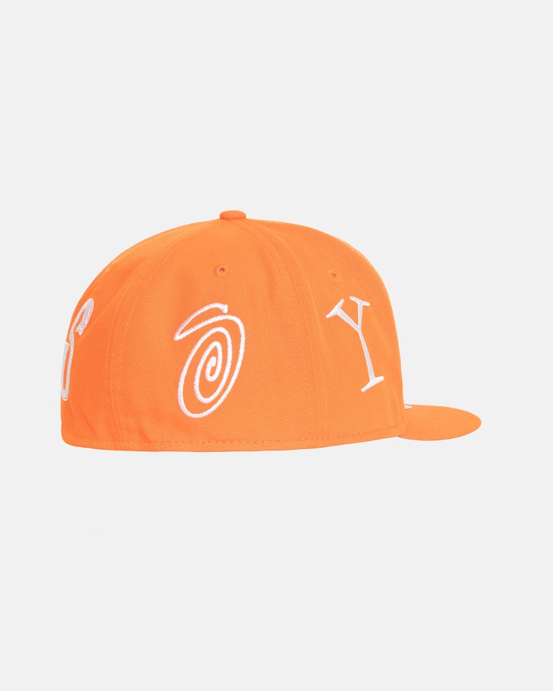 Stussy New Era 59fifty Ransom Embroidered Caps Orange | 31758OYHR