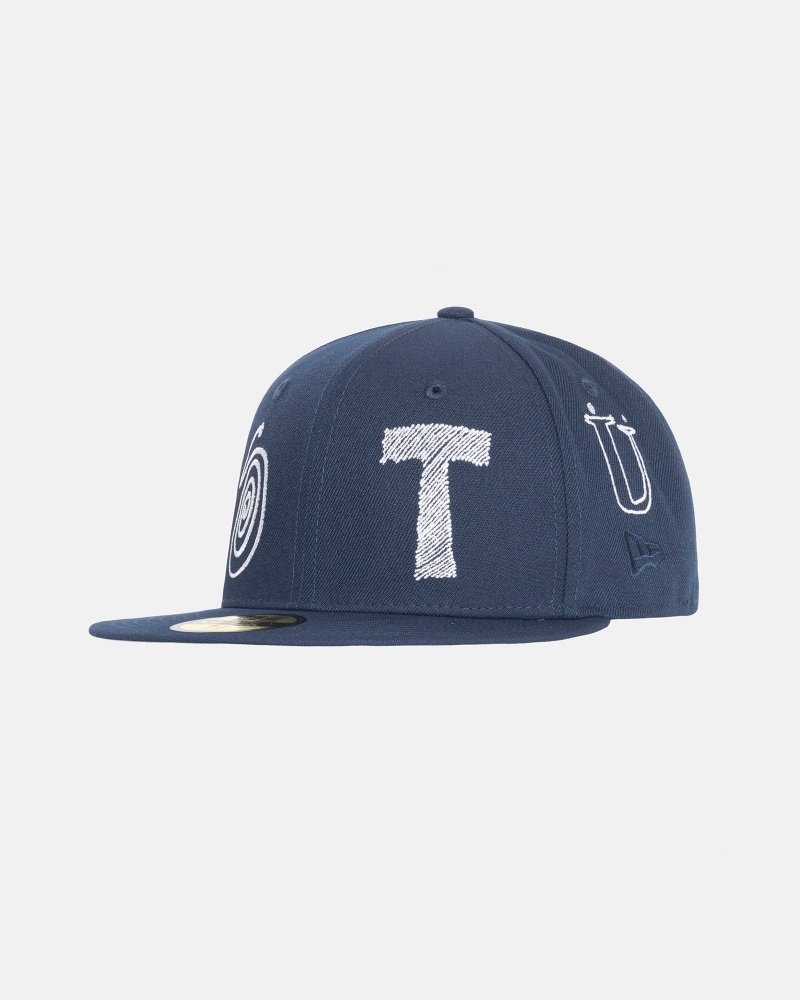 Stussy New Era 59fifty Ransom Embroidered Caps Navy | 01932HMWL