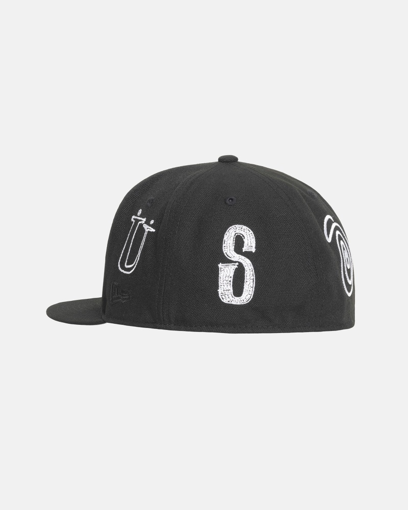 Stussy New Era 59fifty Ransom Embroidered Caps Black | 06975GQAI