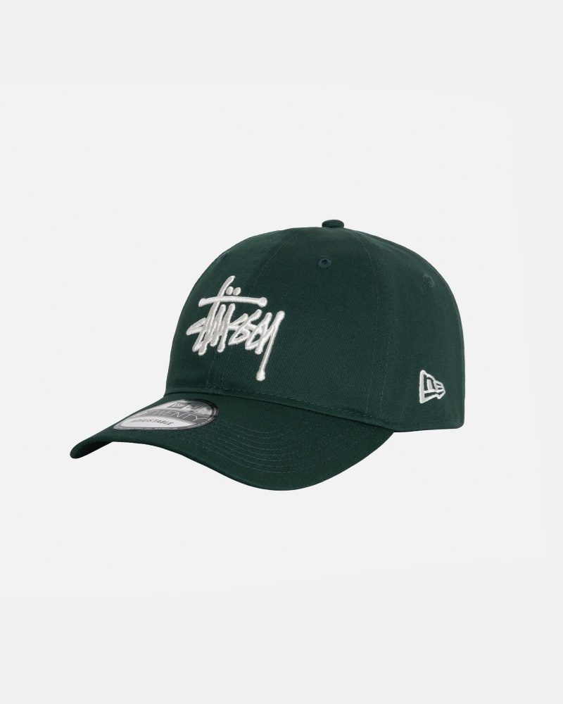 Stussy New Era 9twenty Basic Strapback Caps Dark Green | 89725WZNA