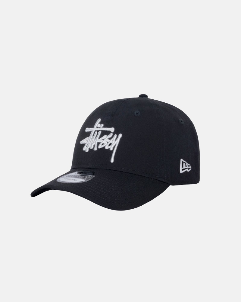 Stussy New Era 9twenty Basic Strapback Caps Black | 91538TNOM