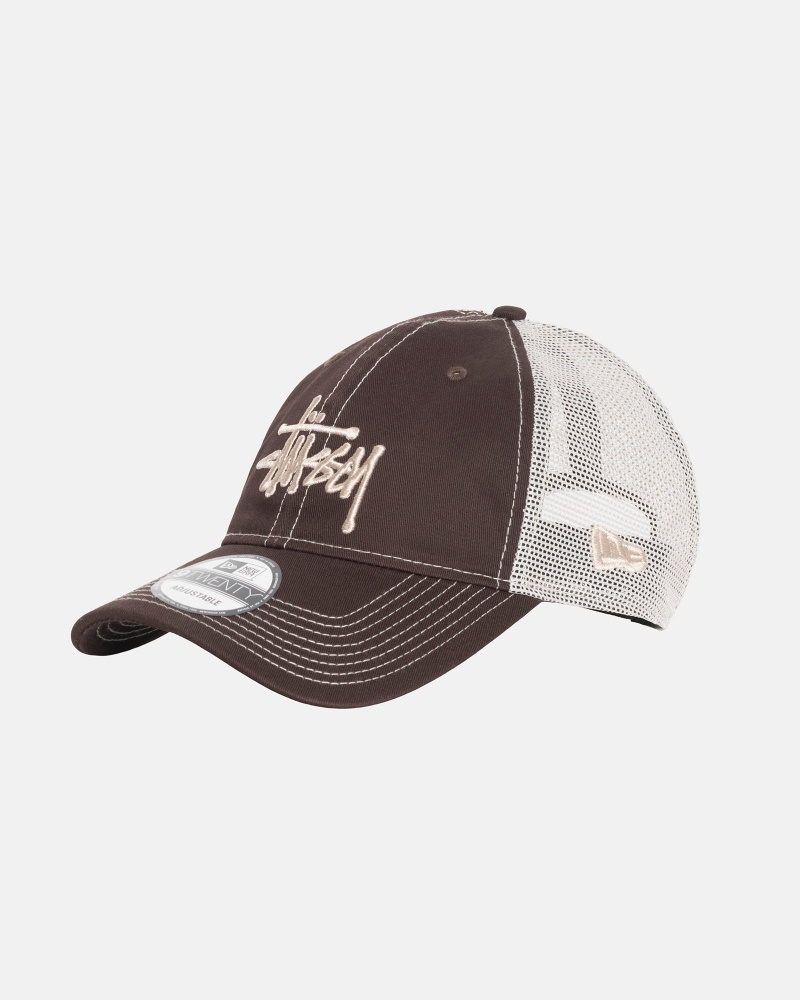 Stussy New Era 9twenty Basic Trucker Caps Brown | 92063LDRH