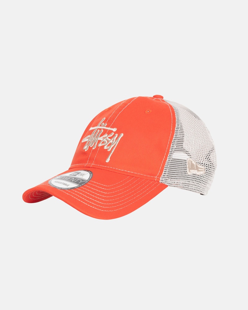 Stussy New Era 9twenty Basic Trucker Caps Orange | 23150RQKF