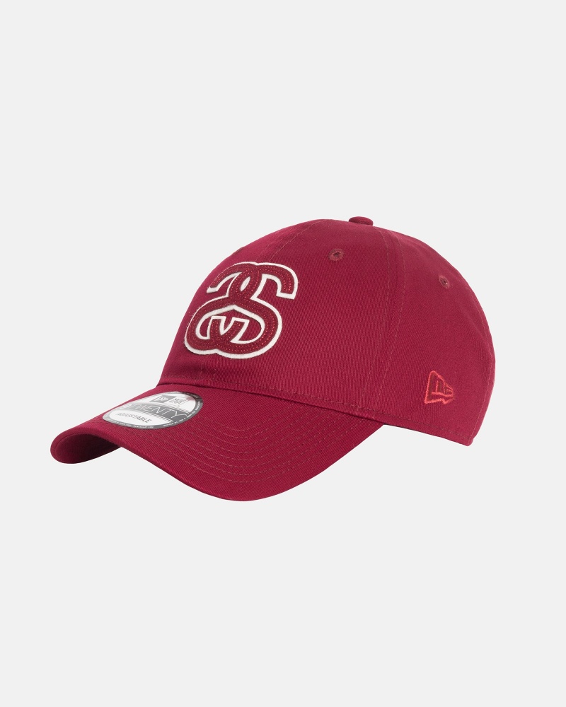 Stussy New Era 9twenty Ss Applique Caps Burgundy | 49856AUFP