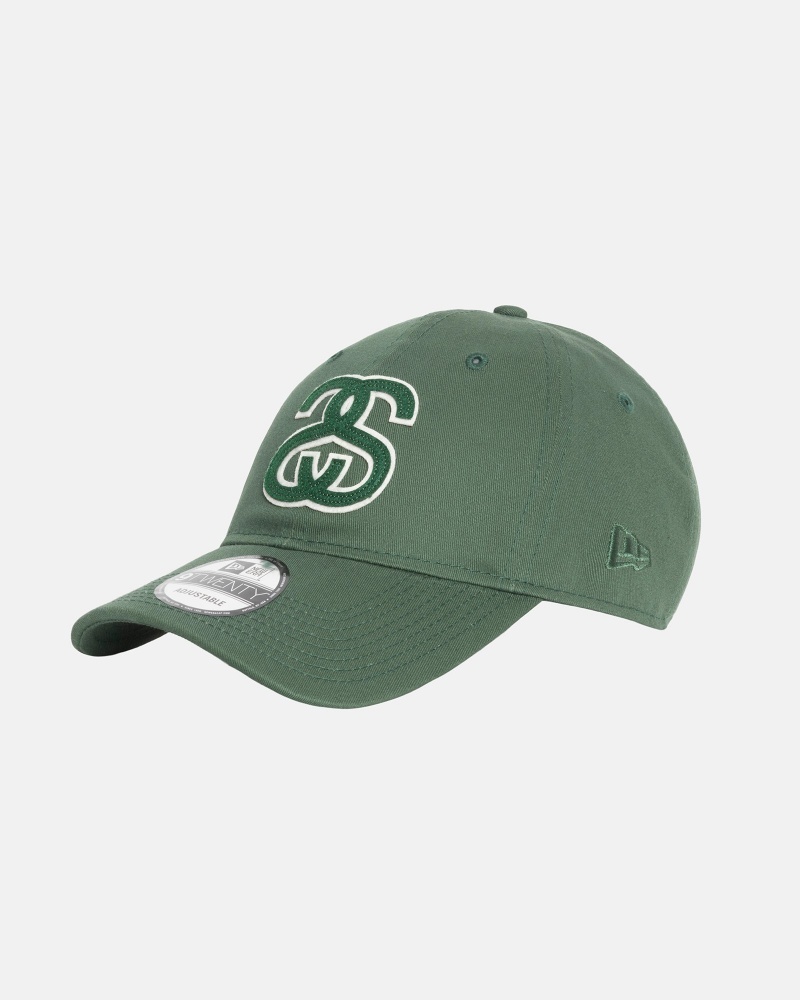 Stussy New Era 9twenty Ss Applique Caps Deep Green | 83472SQXW