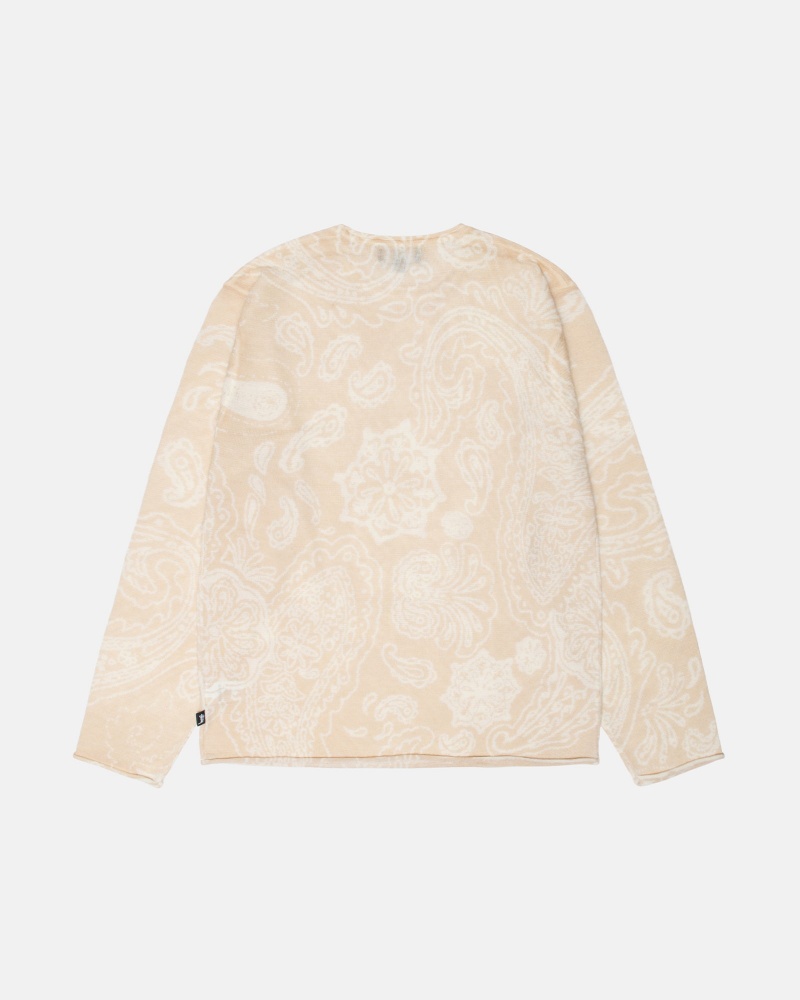 Stussy Paisley Sweaters Beige | 35290LPIZ