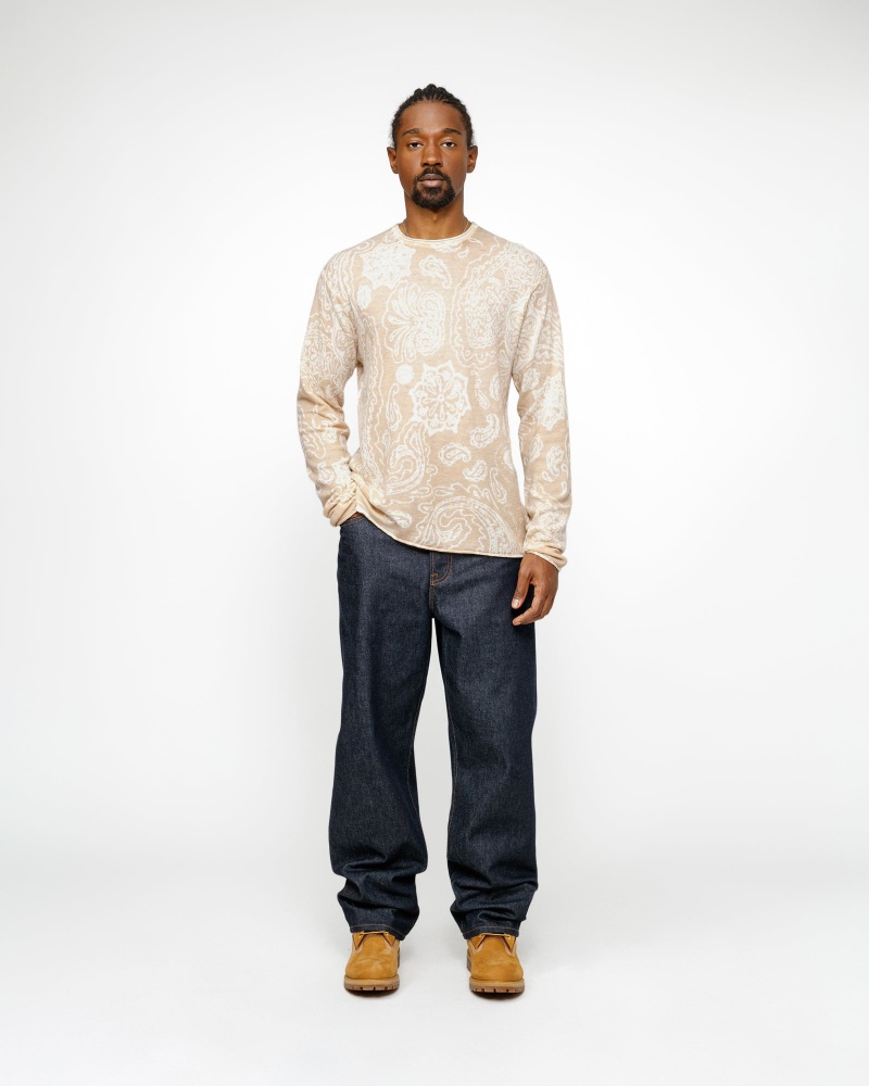 Stussy Paisley Sweaters Beige | 35290LPIZ