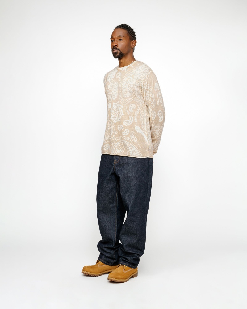 Stussy Paisley Sweaters Beige | 35290LPIZ