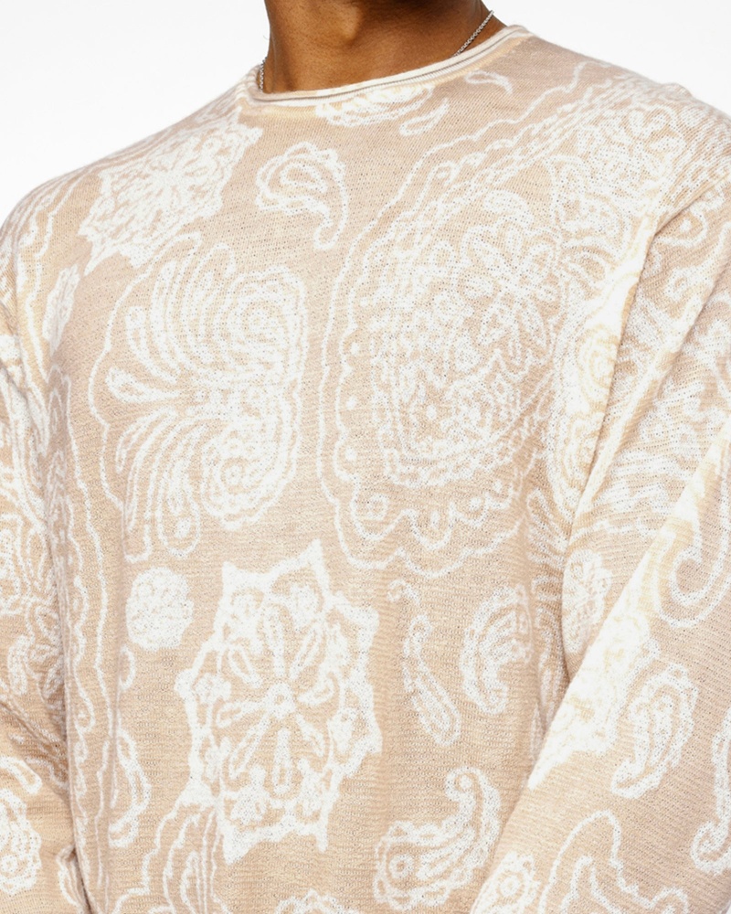 Stussy Paisley Sweaters Beige | 35290LPIZ