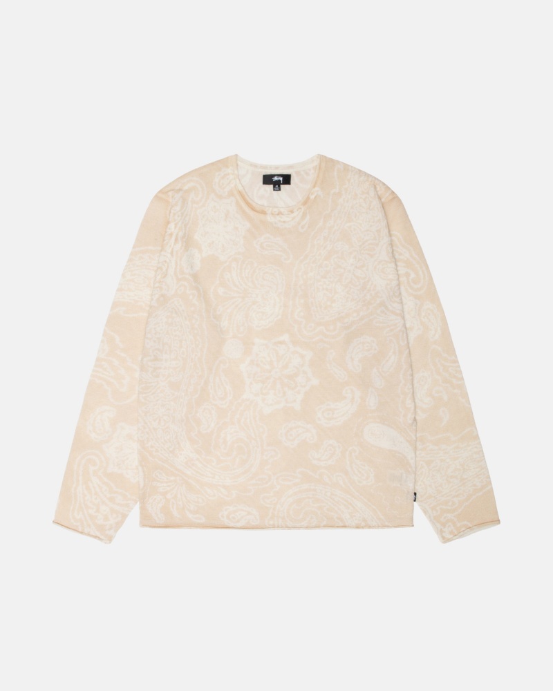 Stussy Paisley Sweaters Beige | 35290LPIZ