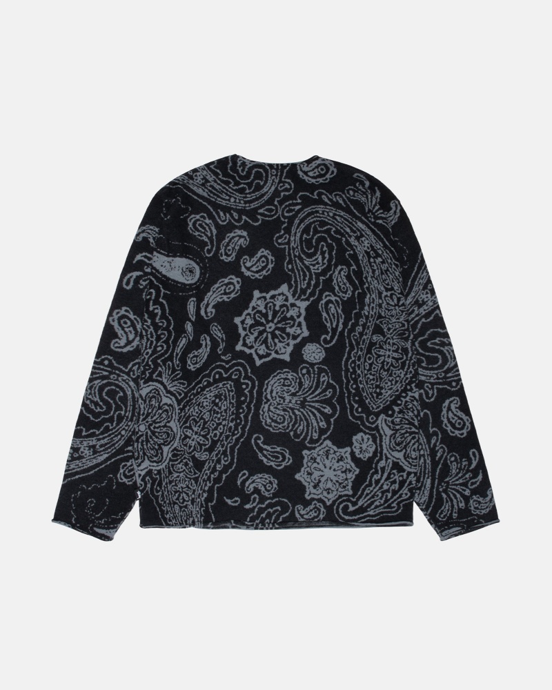 Stussy Paisley Sweaters Black | 49517WKQH