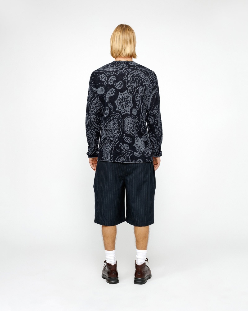 Stussy Paisley Sweaters Black | 49517WKQH