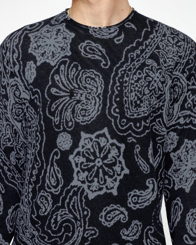 Stussy Paisley Sweaters Black | 49517WKQH