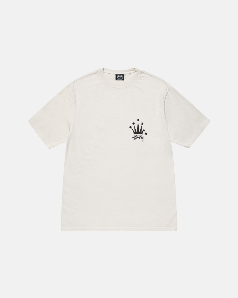 Stussy Regal Crown Pigment Dyed T Shirts Beige | 56041AQPL