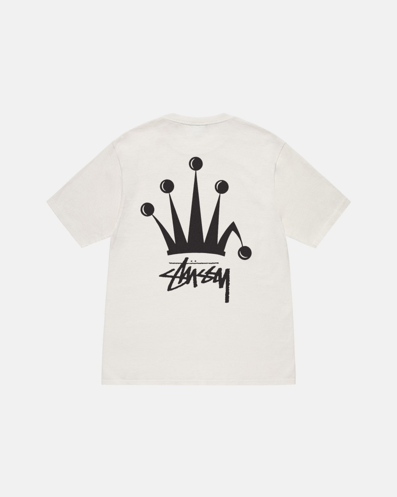 Stussy Regal Crown Pigment Dyed T Shirts Beige | 56041AQPL