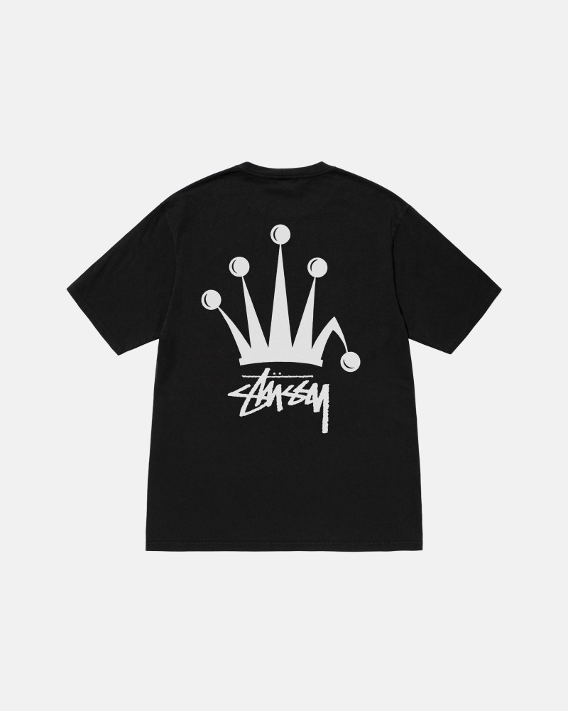 Stussy Regal Crown Pigment Dyed T Shirts Black | 62435GMEI