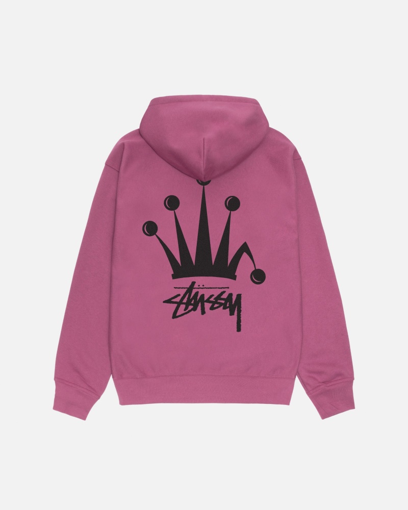 Stussy Regal Crown Zip Hoodie Pink | 05642NVDM