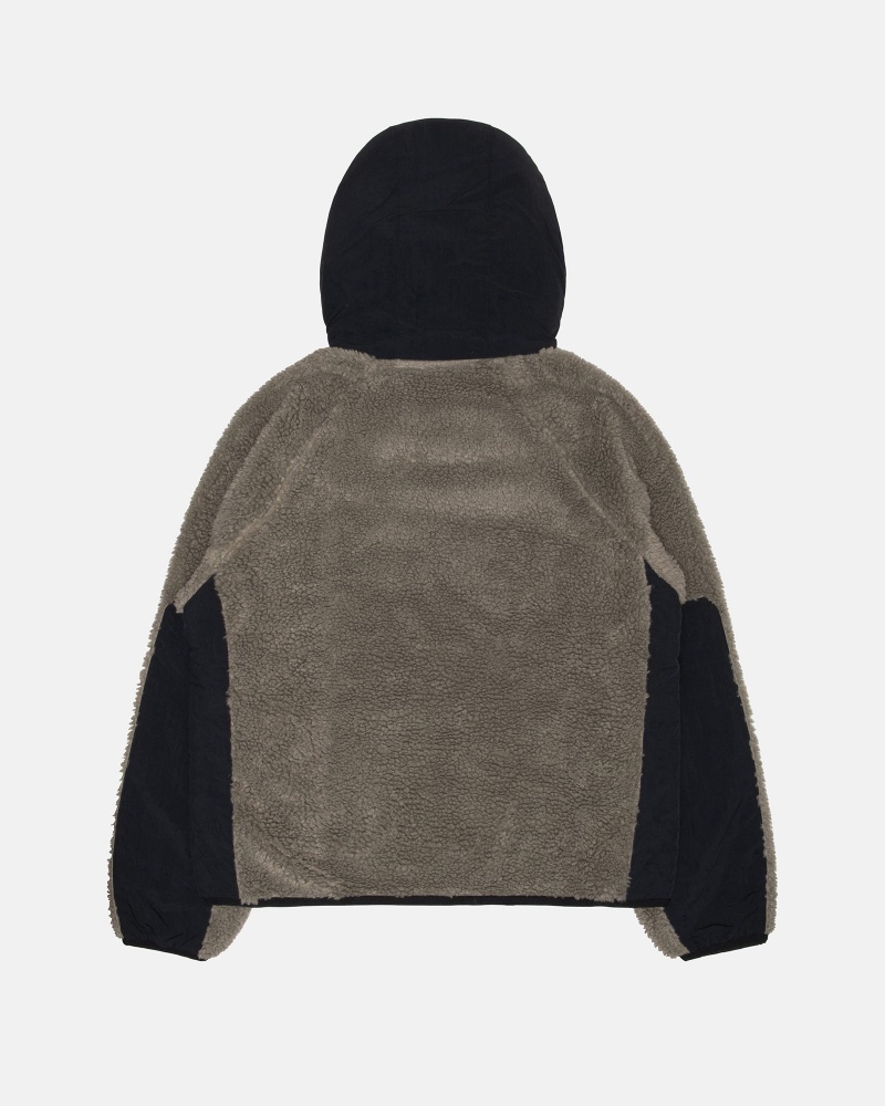 Stussy Sherpa Paneled Hooded Jackets Grey | 27846NUKP