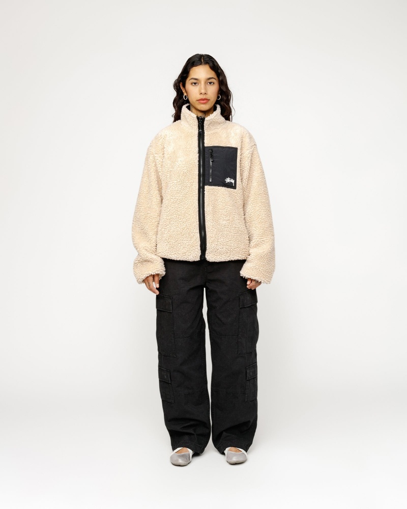 Stussy Sherpa Reversible Jackets Beige | 36780AWYR