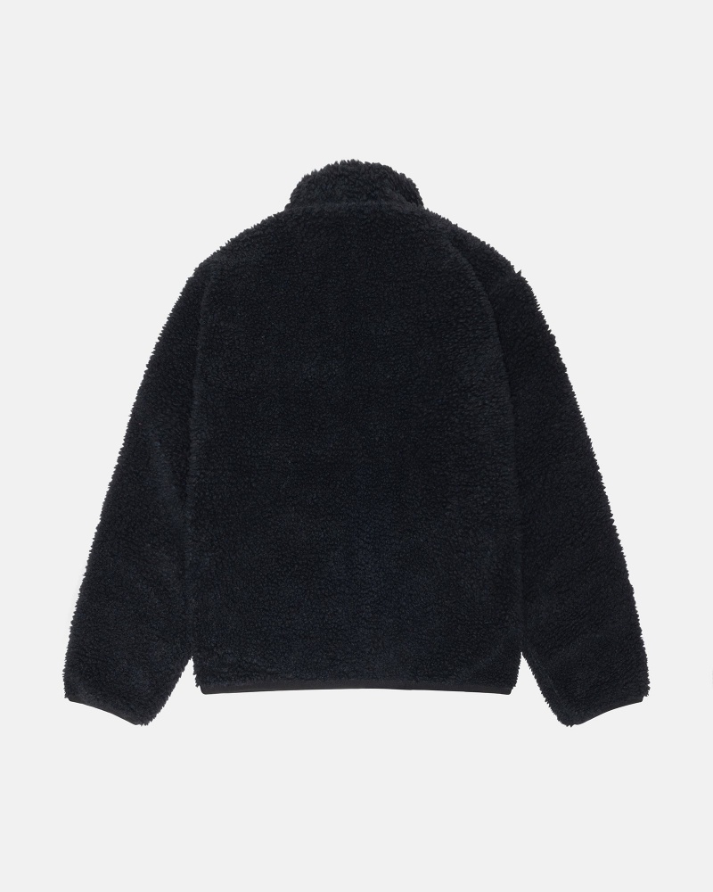 Stussy Sherpa Reversible Jackets Black | 58173FKQD