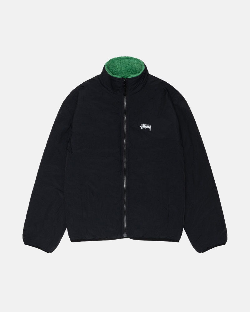 Stussy Sherpa Reversible Jackets Green | 85923CZVO