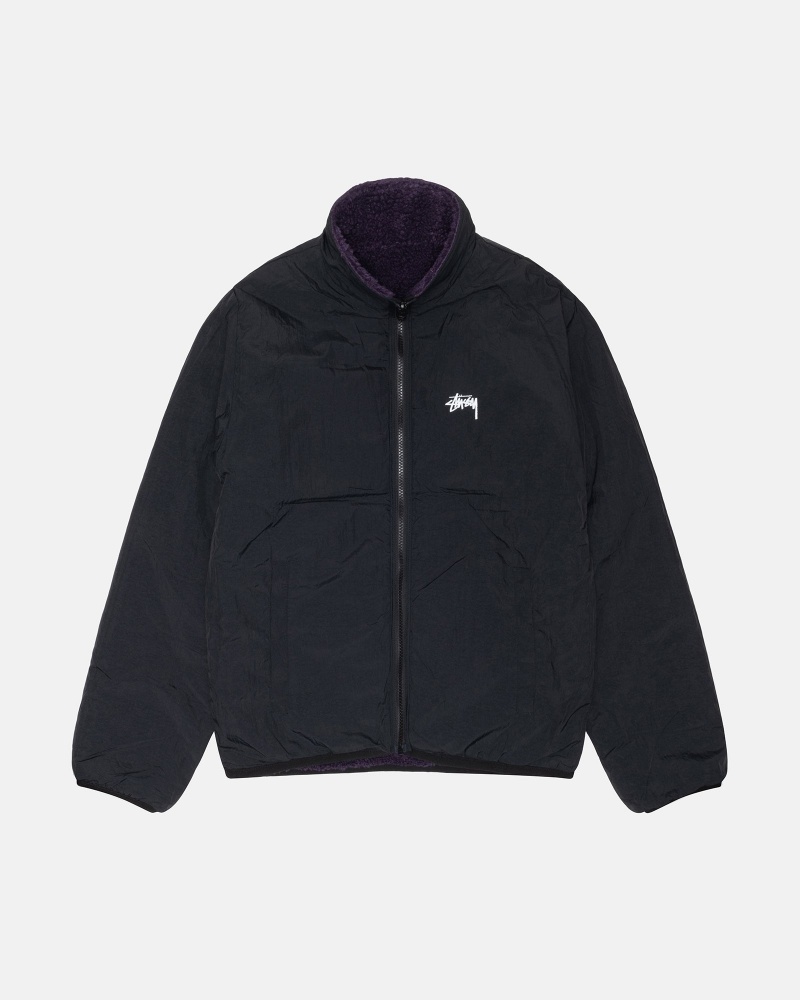 Stussy Sherpa Reversible Jackets Purple | 65408RCEJ