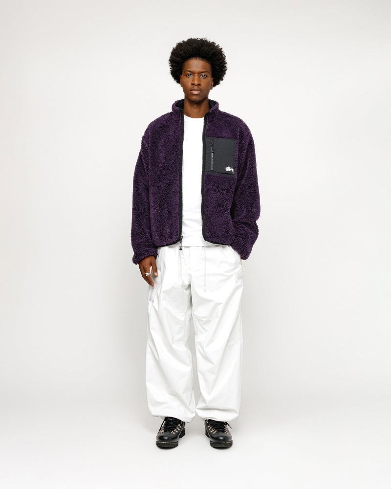 Stussy Sherpa Reversible Jackets Purple | 65408RCEJ