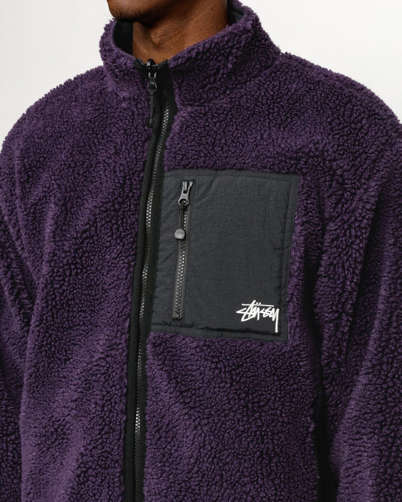 Stussy Sherpa Reversible Jackets Purple | 65408RCEJ