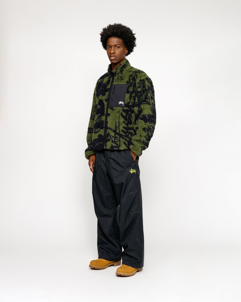 Stussy Sherpa Reversible Printed Jackets Green | 17629WTQF