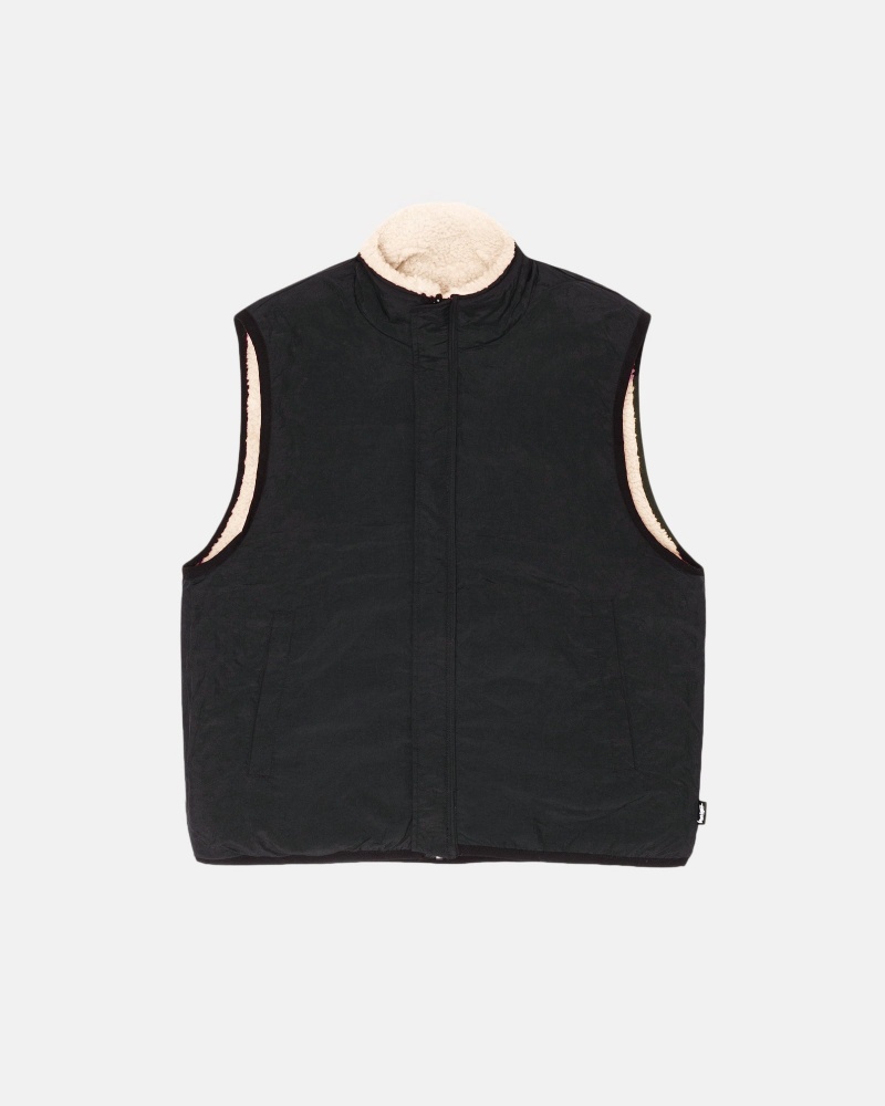 Stussy Sherpa Reversible Vest Beige | 43719IAJB