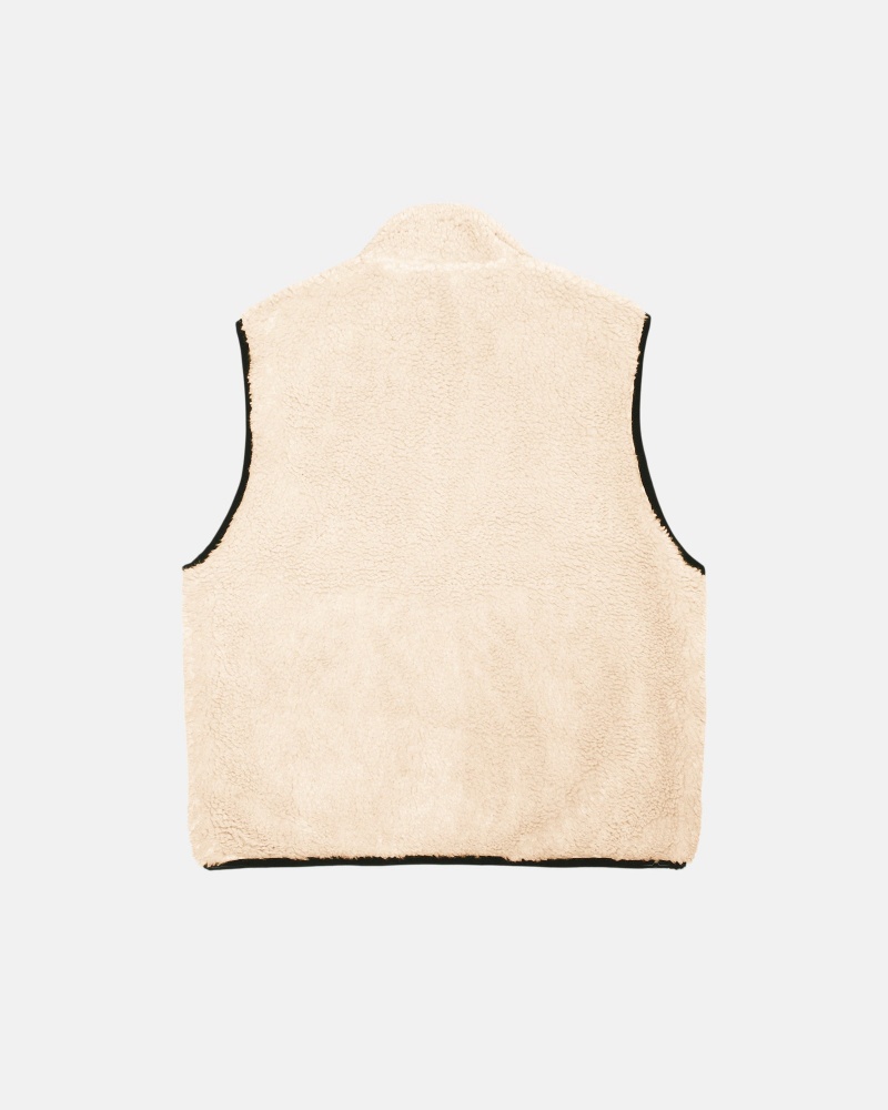 Stussy Sherpa Reversible Vest Beige | 43719IAJB