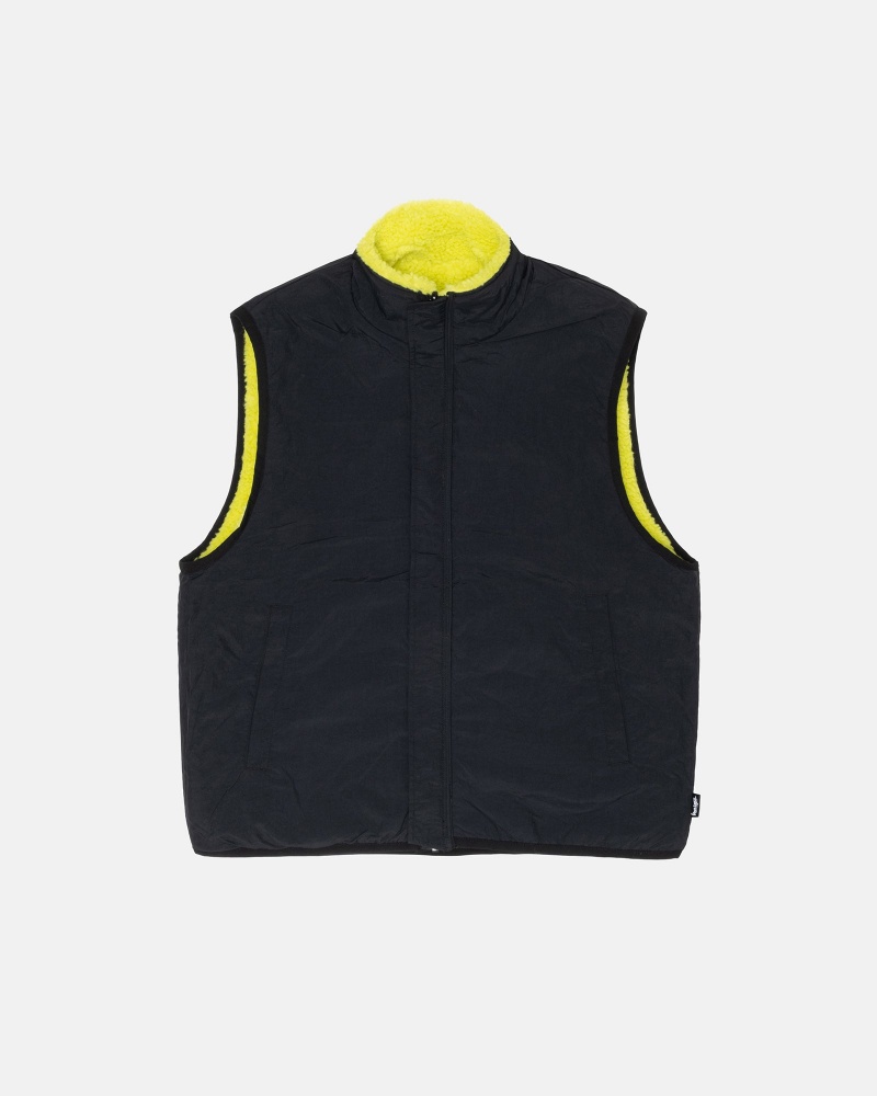 Stussy Sherpa Reversible Vest Light Green | 94152QMHL