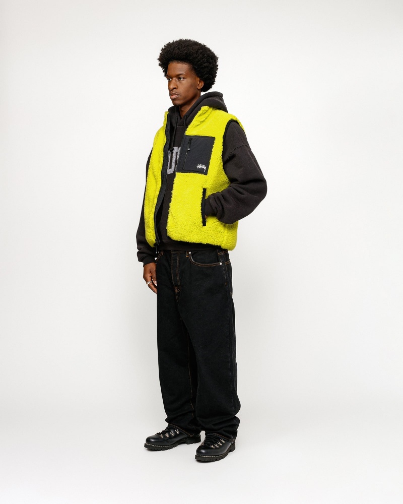 Stussy Sherpa Reversible Vest Light Green | 94152QMHL