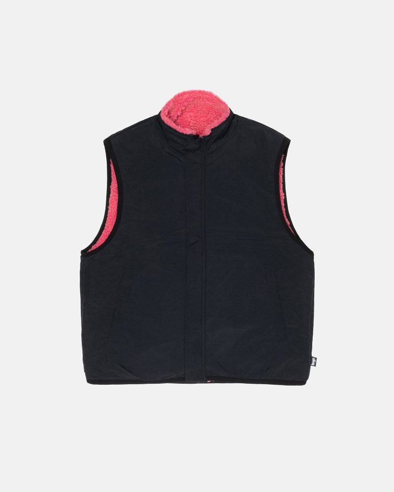 Stussy Sherpa Reversible Vest Pink | 79265DCFY