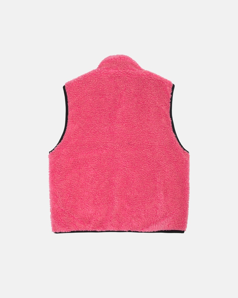 Stussy Sherpa Reversible Vest Pink | 79265DCFY