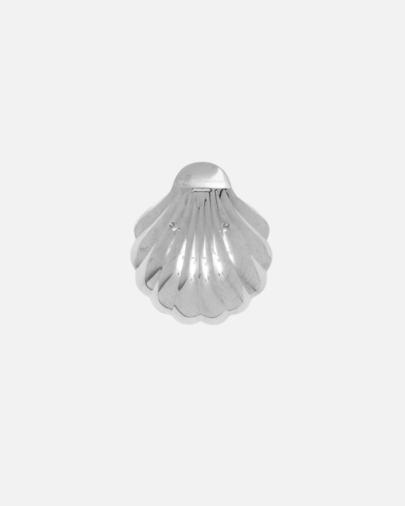 Stussy Silver Clam Ashtray Other Accessories Silver | 86024KFWM