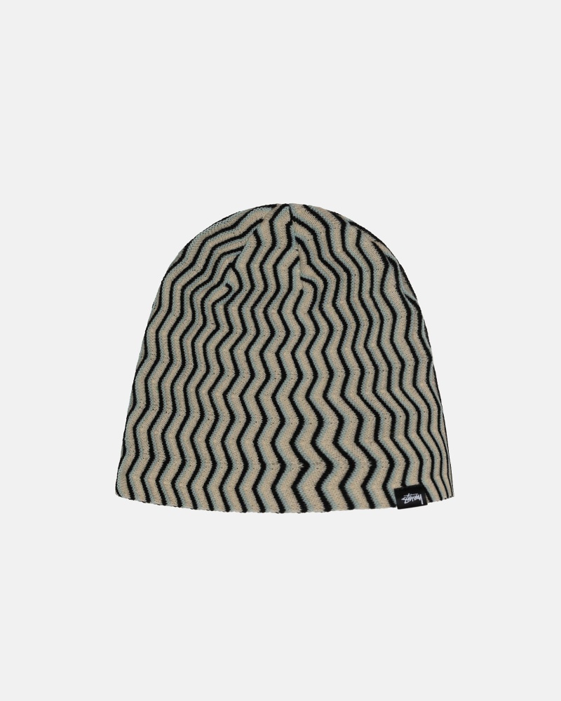 Stussy Skullcap Crinkle Stitch Beanie Black / Grey | 65983EOLZ