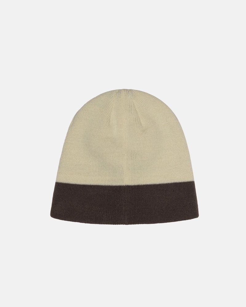 Stussy Skullcap S Crown Jacquard Beanie Beige | 75802QWEY