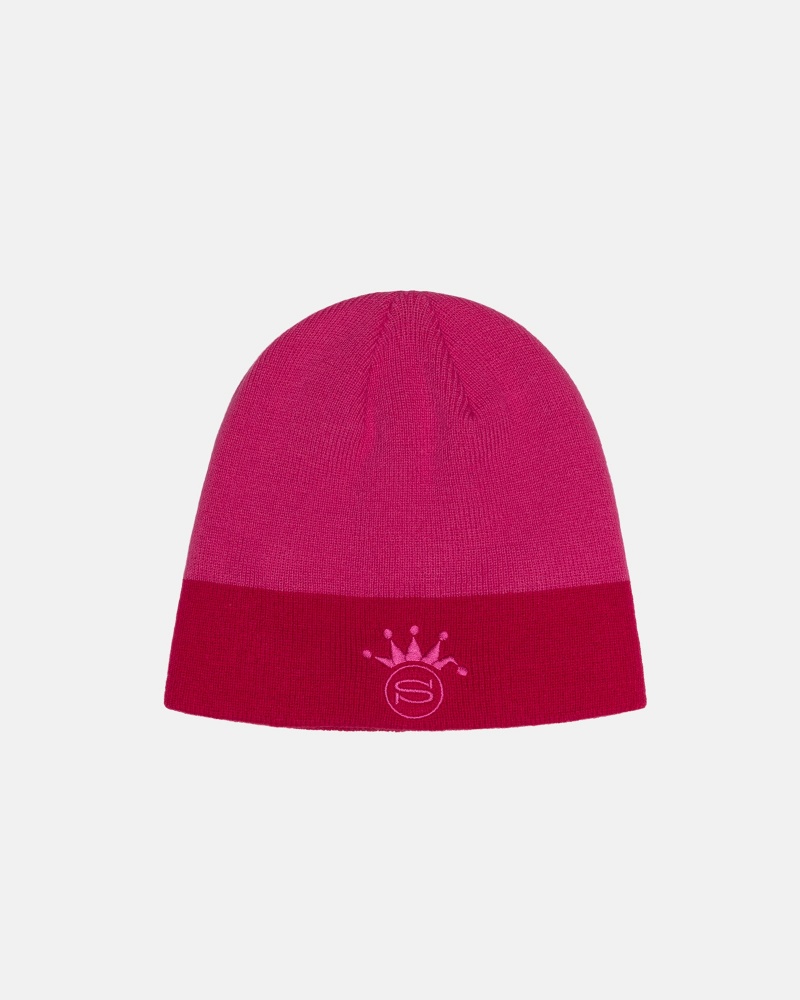 Stussy Skullcap S Crown Jacquard Beanie Pink | 53712UABL