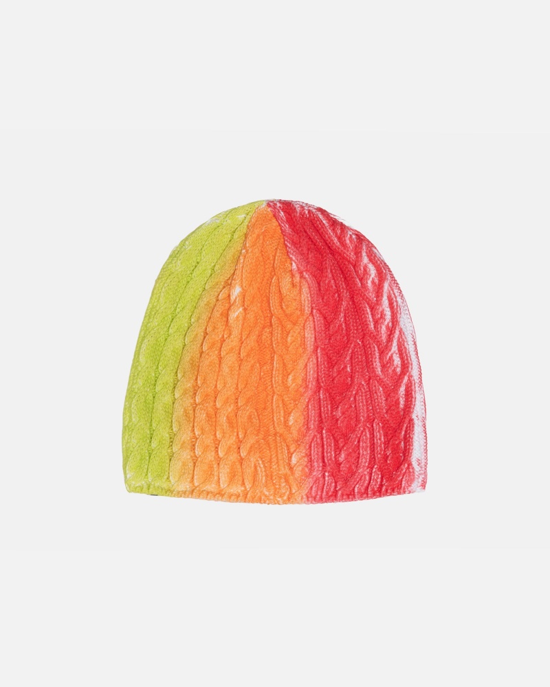 Stussy Skullcap Spray Knit Beanie Orange Multicolor | 72503XTYQ